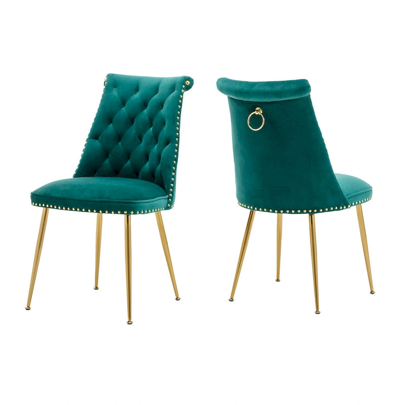 Chaises de salle à manger modernes en velours (lot de 2)