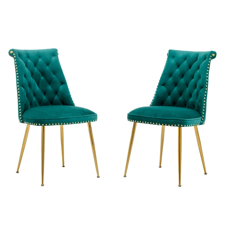 Chaises de salle à manger modernes en velours (lot de 2)