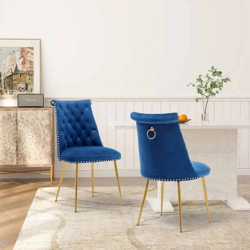 Chaises de salle à manger modernes en velours (lot de 2)