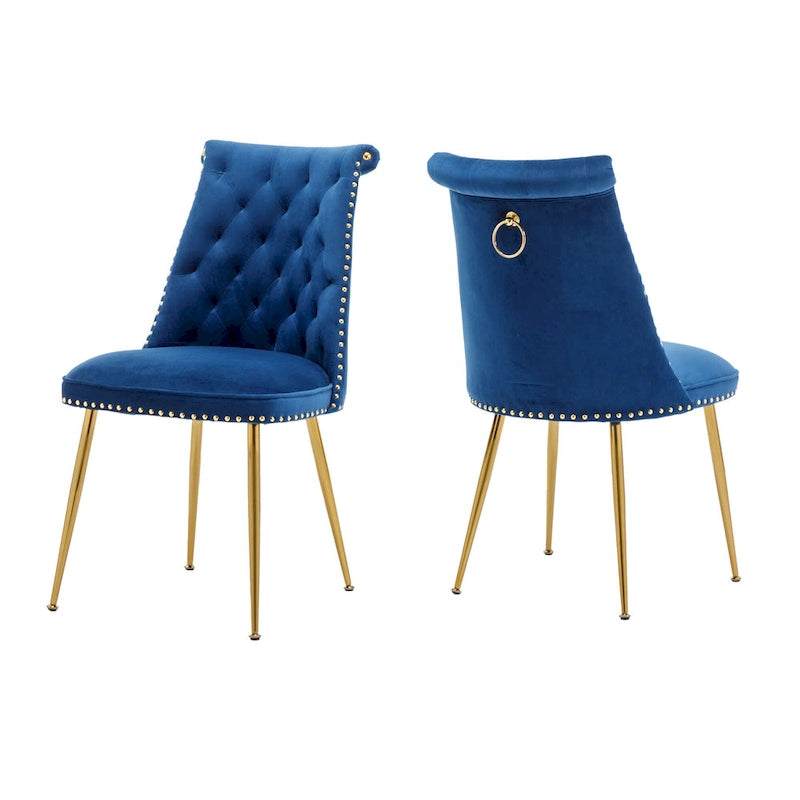 Chaises de salle à manger modernes en velours (lot de 2)
