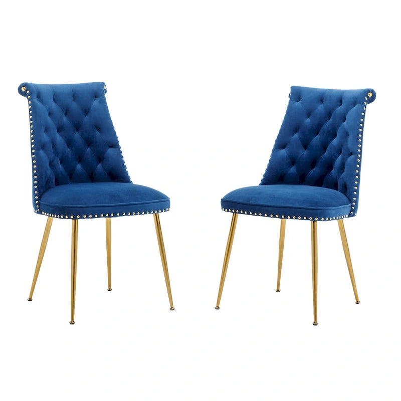Chaises de salle à manger modernes en velours (lot de 2)