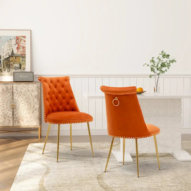Chaises de salle à manger modernes en velours (lot de 2)