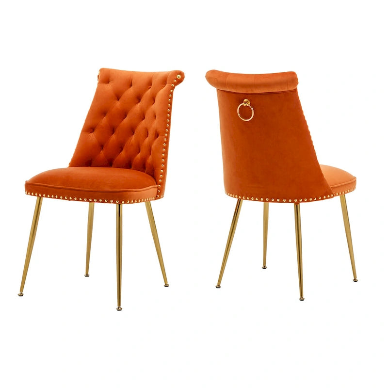 Chaises de salle à manger modernes en velours (lot de 2)
