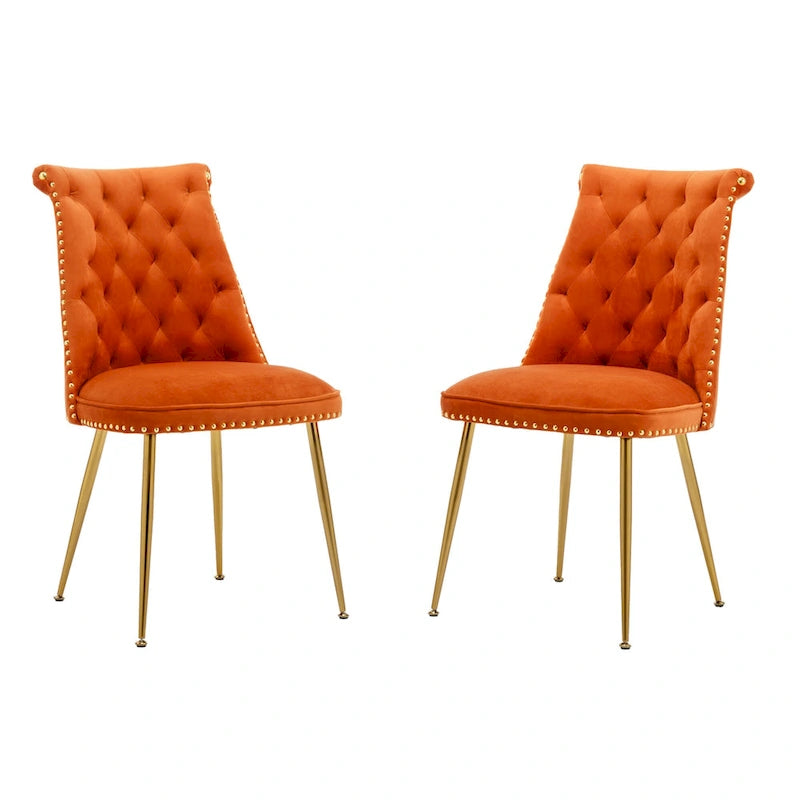 Chaises de salle à manger modernes en velours (lot de 2)