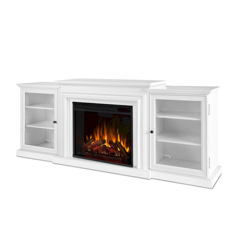 Meuble TV électrique cheminée blanc de 72 po – 72L x 15,5W x 30H