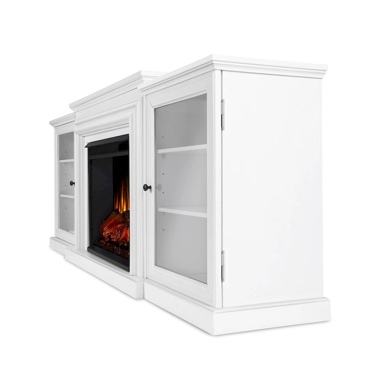 Meuble TV électrique cheminée blanc de 72 po – 72L x 15,5W x 30H