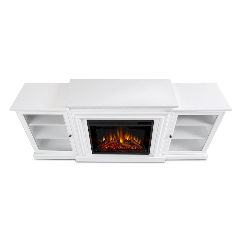 Meuble TV électrique cheminée blanc de 72 po – 72L x 15,5W x 30H