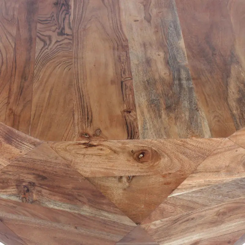 Table basse en bois d'acacia en forme de diamant de 33 pouces avec plateau lisse, marron naturel