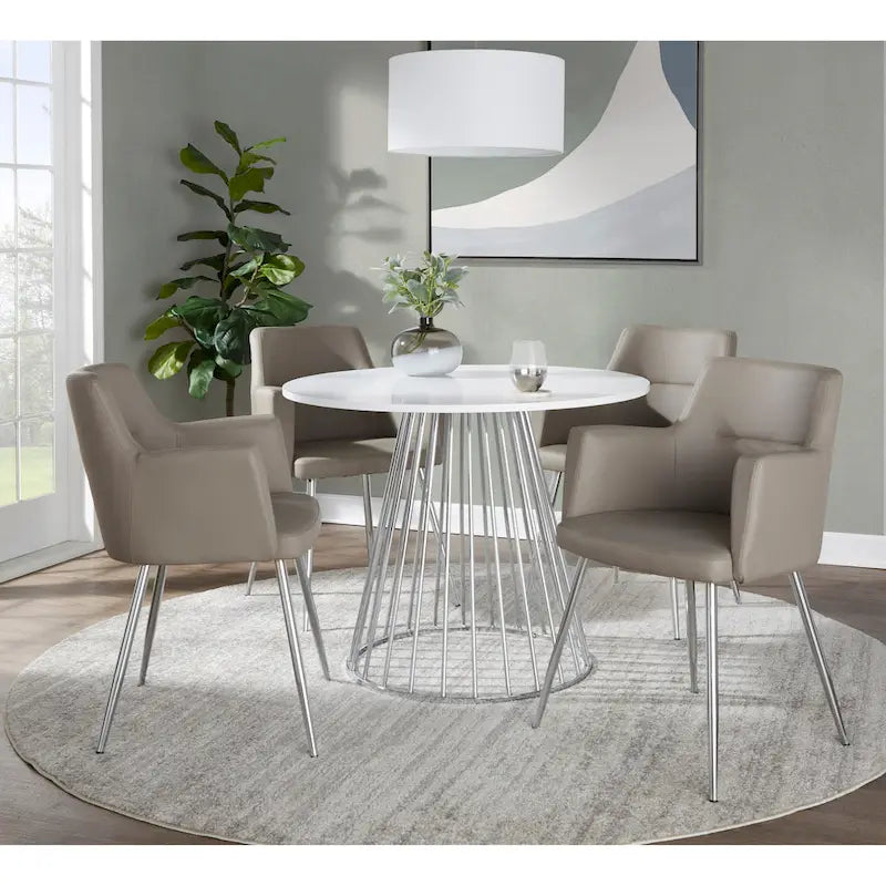 Table de salle à manger ronde avec pied central