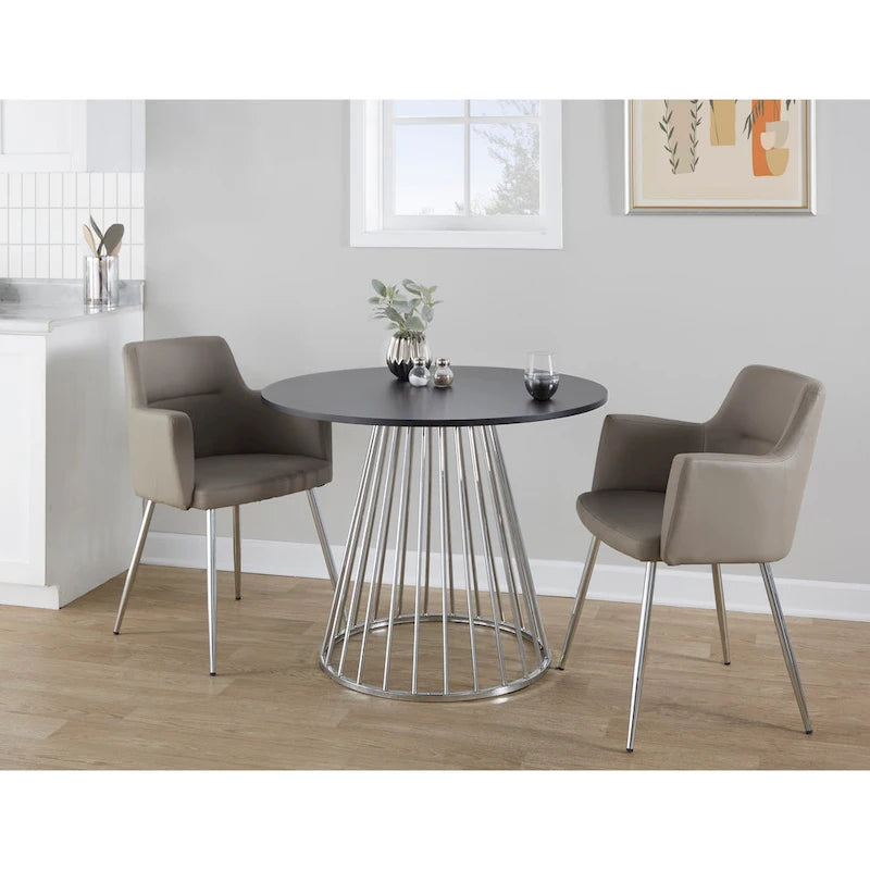 Table de salle à manger ronde avec pied central