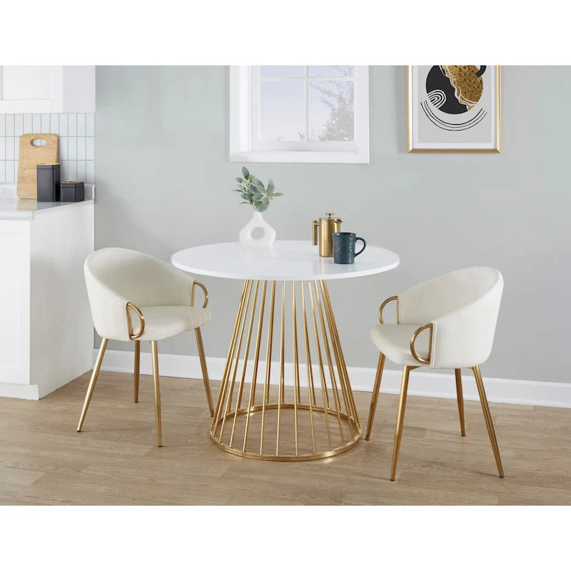 Table de salle à manger ronde avec pied central