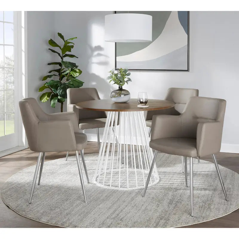 Table de salle à manger ronde avec pied central