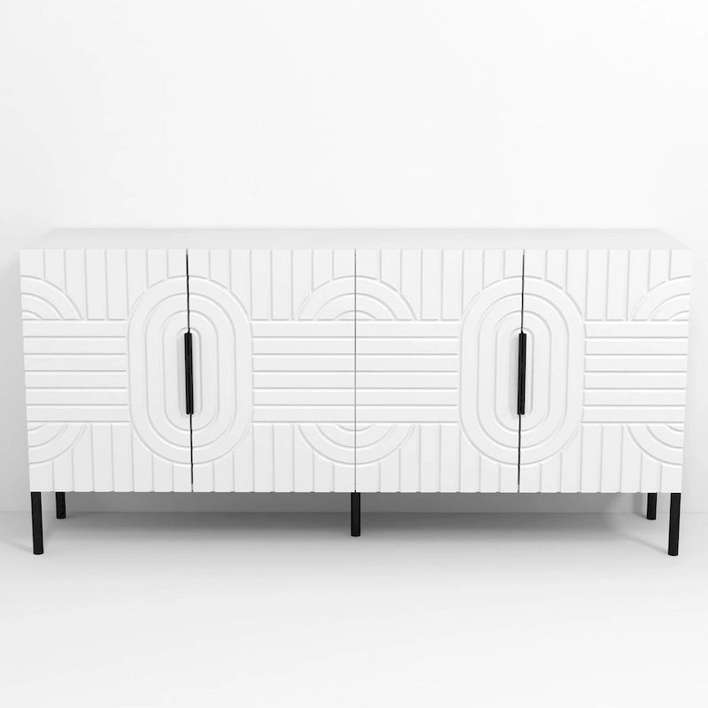 Bahut/Meuble de rangement blanc de style européen - 160 cm de largeur