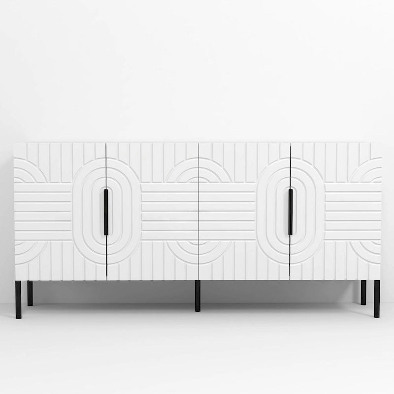 Bahut/Meuble de rangement blanc de style européen - 160 cm de largeur
