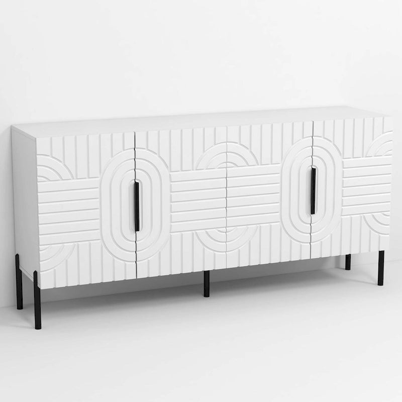 Bahut/Meuble de rangement blanc de style européen - 160 cm de largeur