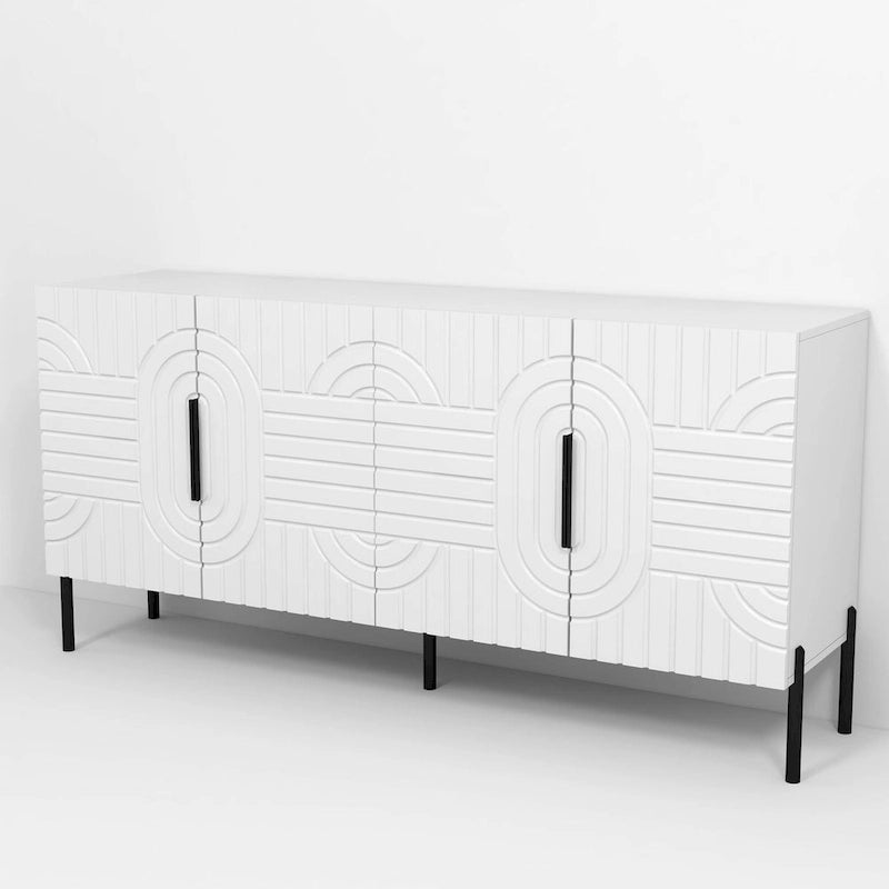 Bahut/Meuble de rangement blanc de style européen - 160 cm de largeur