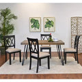 Ensemble de salle à manger Arroyo de Roundhill Furniture, table à manger Hairpin avec 4 chaises à dossier croisé, noir riche, 5 pièces