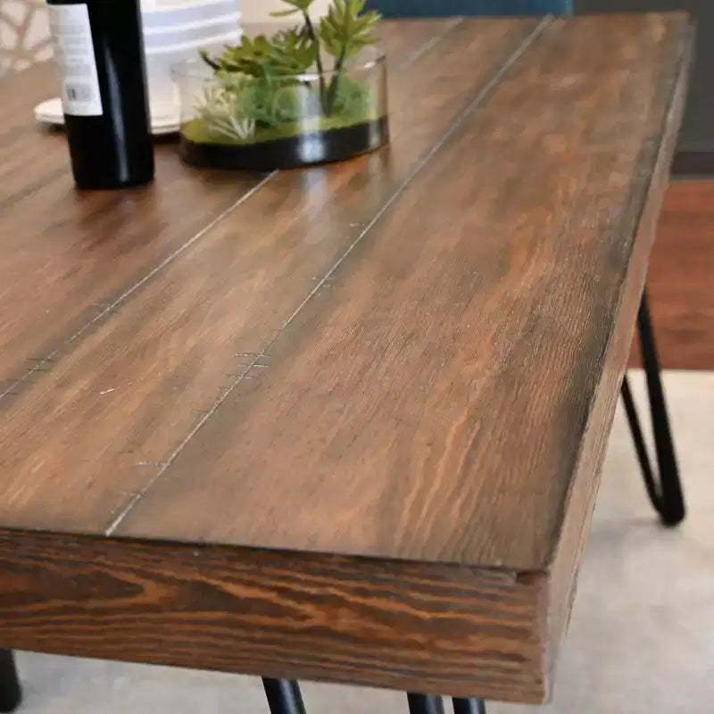 Ensemble de salle à manger Arroyo de Roundhill Furniture, table à manger Hairpin avec 4 chaises à dossier croisé, noir riche, 5 pièces