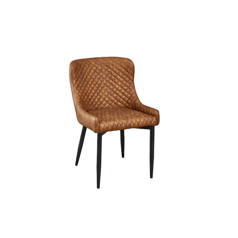 Chaise de salle à manger en cuir PU avec assise et dossier capitonnés, lot de 4