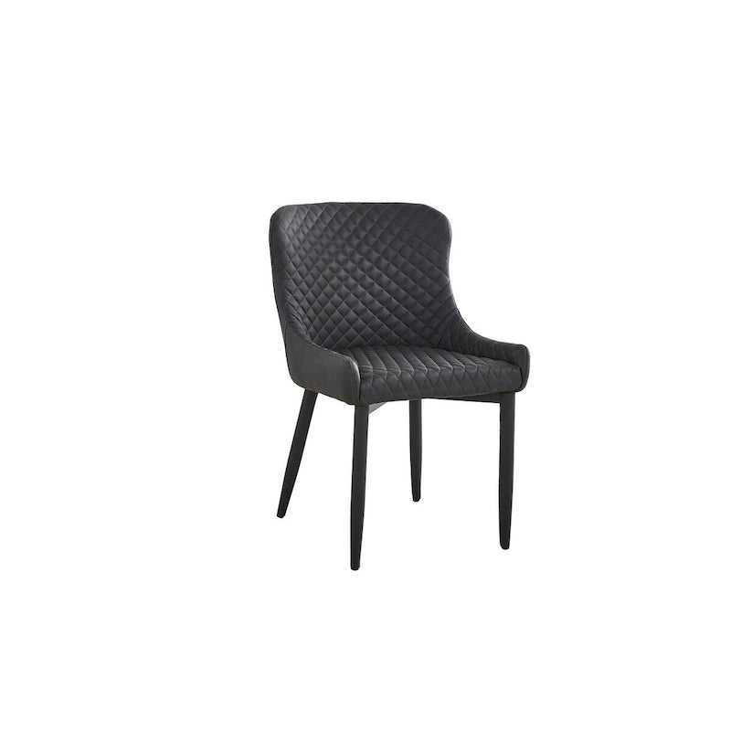 Chaise de salle à manger en cuir PU avec assise et dossier capitonnés, lot de 4