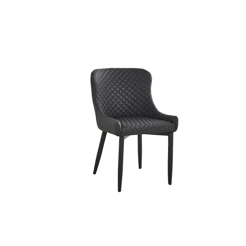 Chaise de salle à manger en cuir PU avec assise et dossier capitonnés, lot de 4