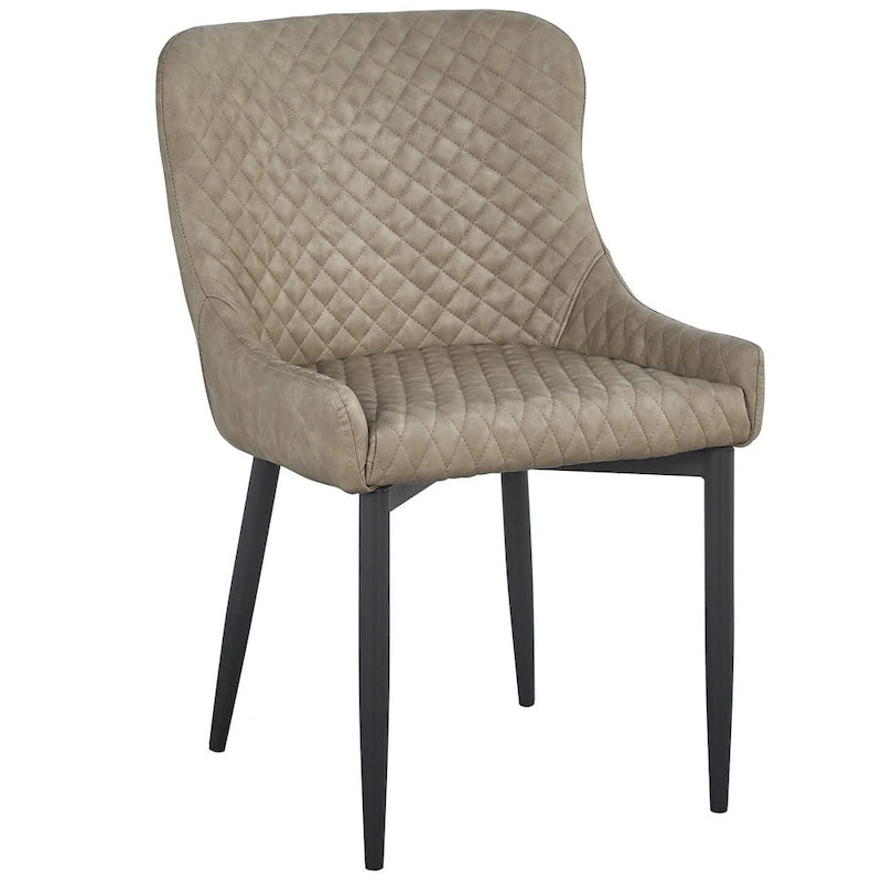 Chaise de salle à manger en cuir PU avec assise et dossier capitonnés, lot de 4