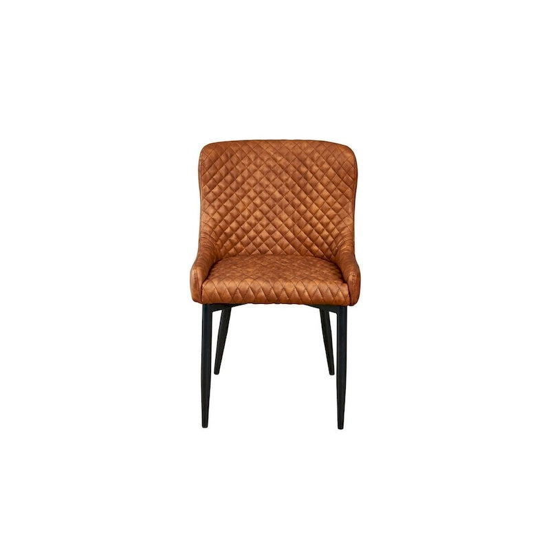Chaise de salle à manger en cuir PU avec assise et dossier capitonnés, lot de 4