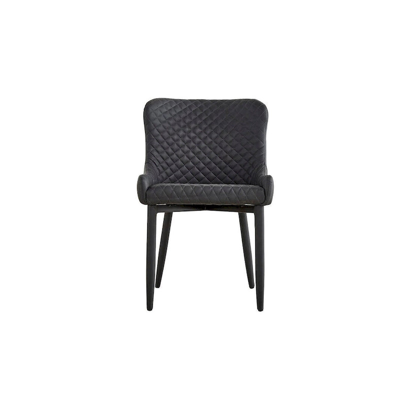 Chaise de salle à manger en cuir PU avec assise et dossier capitonnés, lot de 4