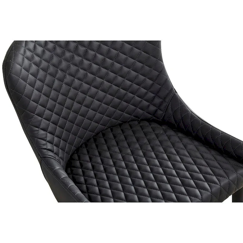 Chaise de salle à manger en cuir PU avec assise et dossier capitonnés, lot de 4