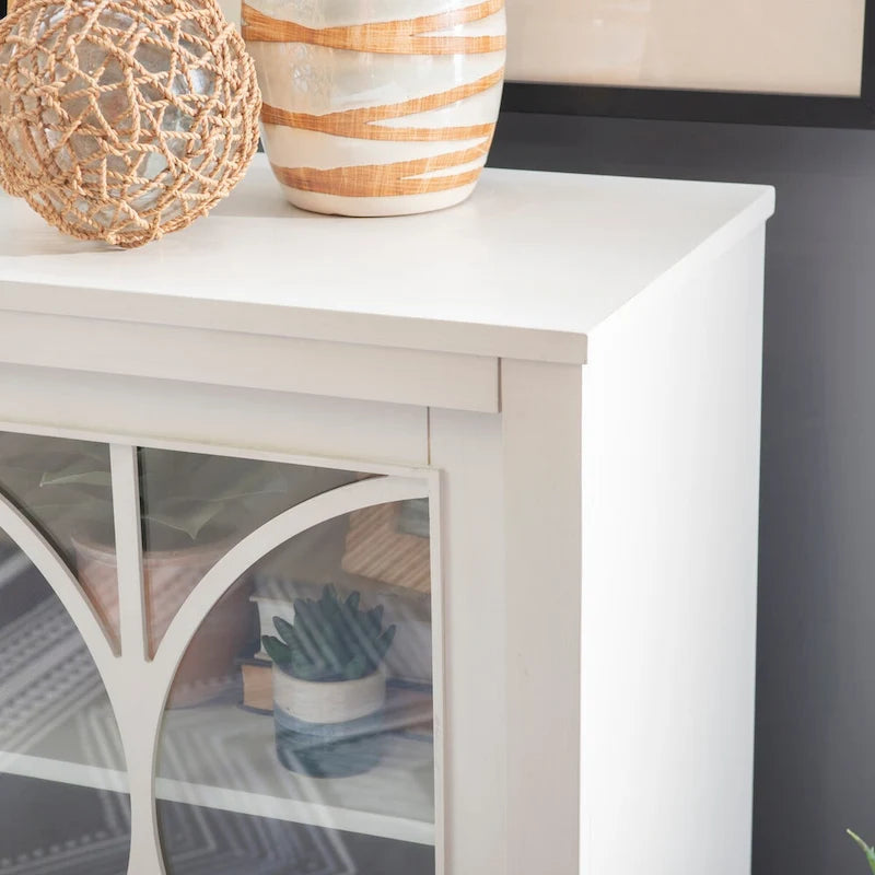 Meuble d'appoint 2 portes en bois avec étagères réglables