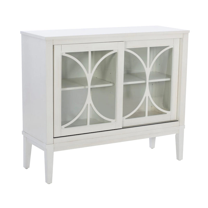 Meuble d'appoint 2 portes en bois avec étagères réglables