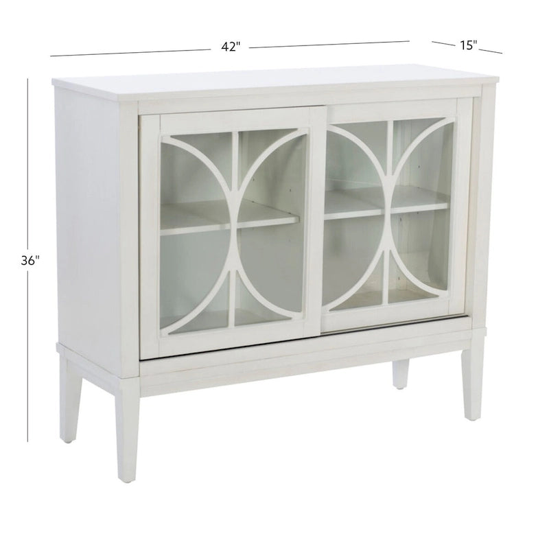 Meuble d'appoint 2 portes en bois avec étagères réglables