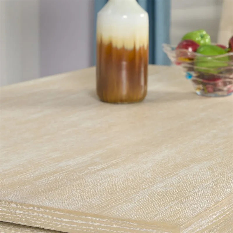 Table de salle à manger filaire en bois tourné avec finition blanche