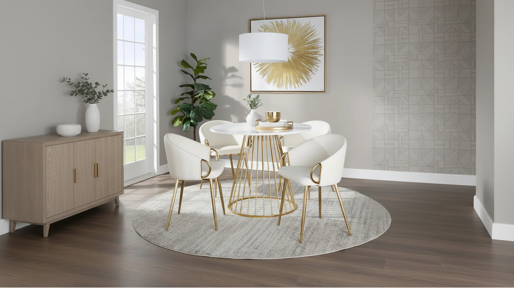 Table de salle à manger ronde avec pied central