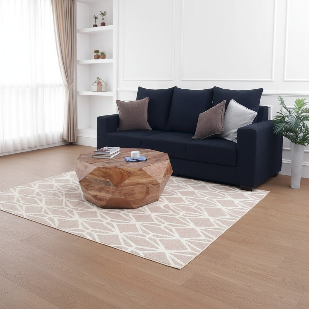 Table basse en bois d'acacia en forme de diamant de 33 pouces avec plateau lisse, marron naturel